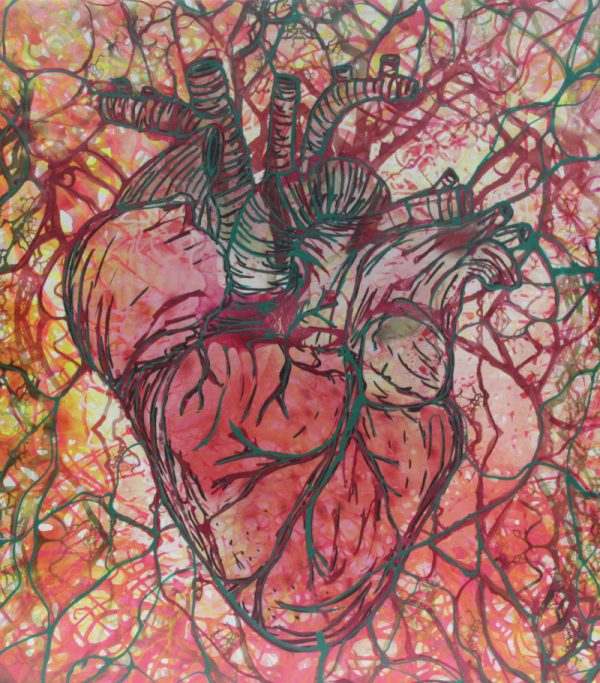 Corazón, 2020. Mixta sobre lienzo. 100 cms x 116 cms