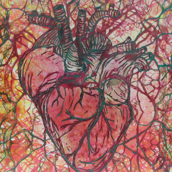 Corazón, 2020. Técnica mixta sobre lienzo. 100 cms x 116 cms