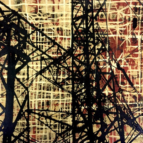 Estructuras complejas de red eléctrica, 2019. Obra gráfica impresa sobre papel. 34 cms x 34 cms