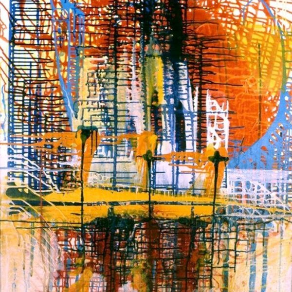 Castillo, Horizonte y Reflejo, 2005. Mixta sobre lienzo. 110 cms x 90 cms