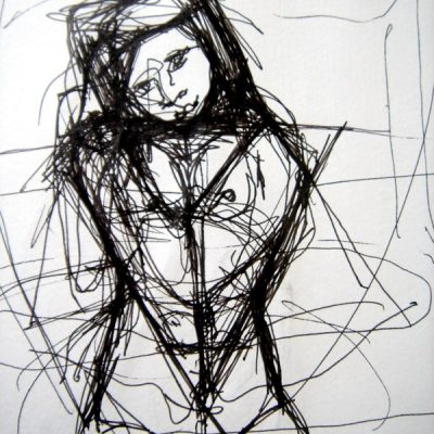 Contracción, 2005. Lapicero sobre papel 35 cms x 25 cms