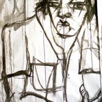 Monstruo de papel # 6, 2005. Tinta china sobre papel 270 cms x 150 cms