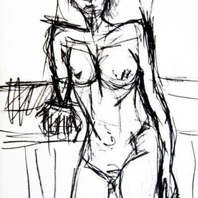 Mujer # 1, 2005. Carboncillo sobre papel. 35 cms x 25 cms