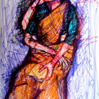Mujer # 4, 2005. Plumones de colores sobre papel 35 cms x 25 cms