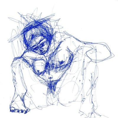 Mujer # 5, 2005. Lapicero sobre papel 25 cms x 25 cms