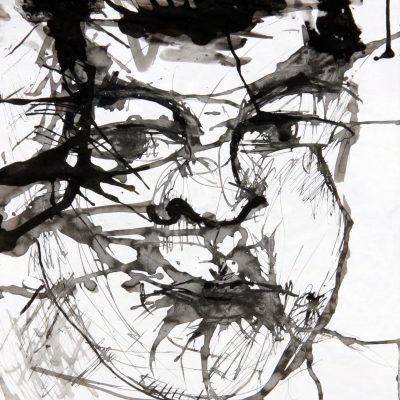 Rostros, 2005. Tinta china sobre papel. 56 cms x 44 cms