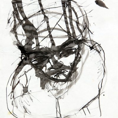 Rostros, 2005. Tinta china sobre papel. 56 cms x 44 cms