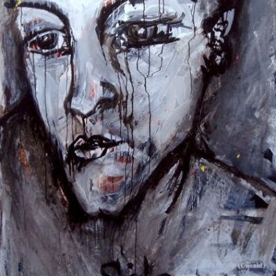 Silencio, 2005. Mixta sobre cartel de película 173 cms x 120 cms