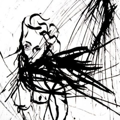 Un frío adiós, 2005. Tinta china sobre papel. 35 cms x 25 cms